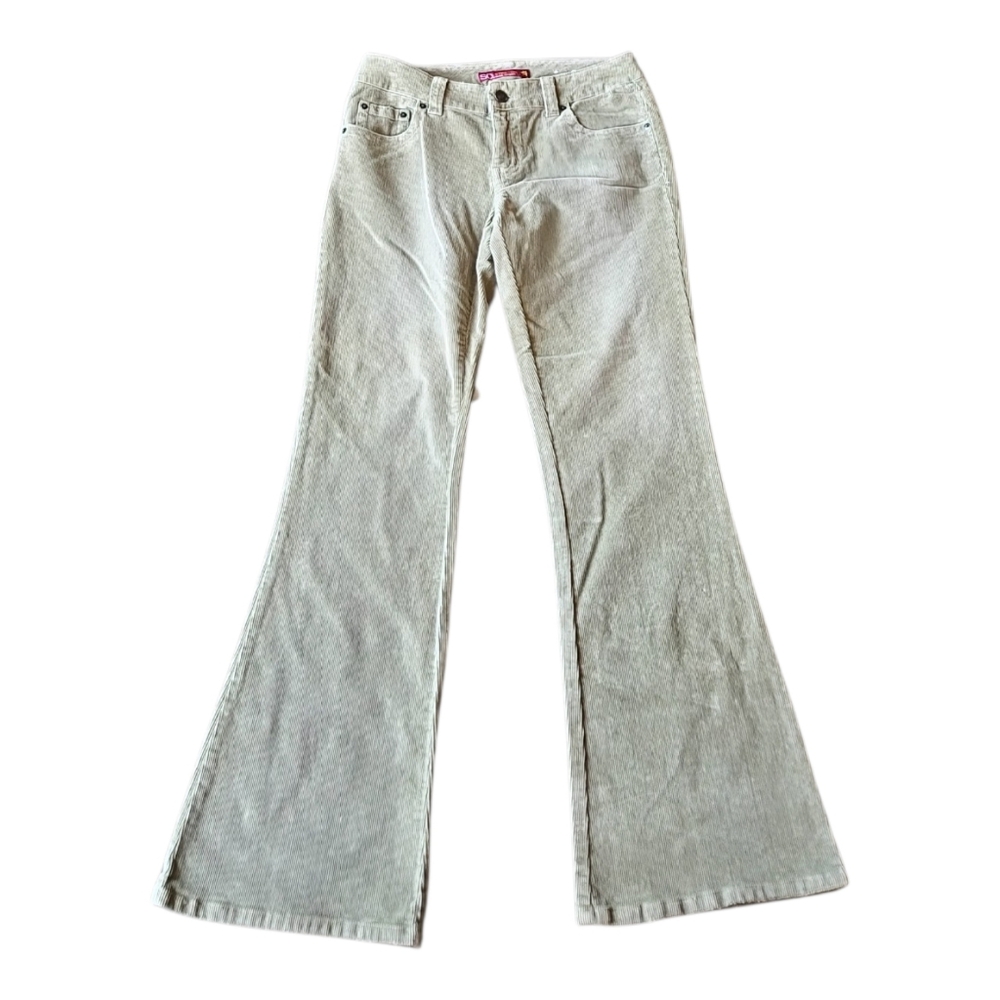 y2k so corduroy  sage green low rise subtle flare jeans‎ Actual 31 Inch Earthy